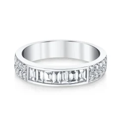 Outlet BAGUETTE AND ROUND DIAMOND RING Stacking