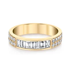 Outlet BAGUETTE AND ROUND DIAMOND RING Stacking