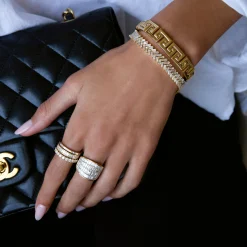 Outlet BAGUETTE AND ROUND DIAMOND RING Stacking