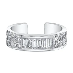 Fashion BAGUETTE AND ROUND DIAMOND EAR CUFF Ear Cuffs