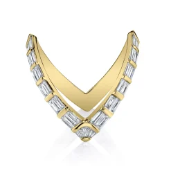 Fashion BAGUETTE DIAMOND V RING Stacking