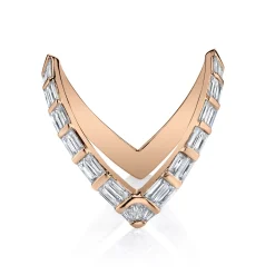 Fashion BAGUETTE DIAMOND V RING Stacking