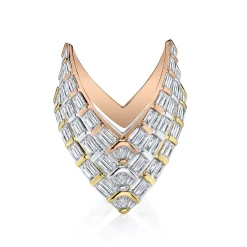 Fashion BAGUETTE DIAMOND V RING Stacking
