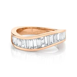 Store BAGUETTE DIAMOND WAVE RING Stacking