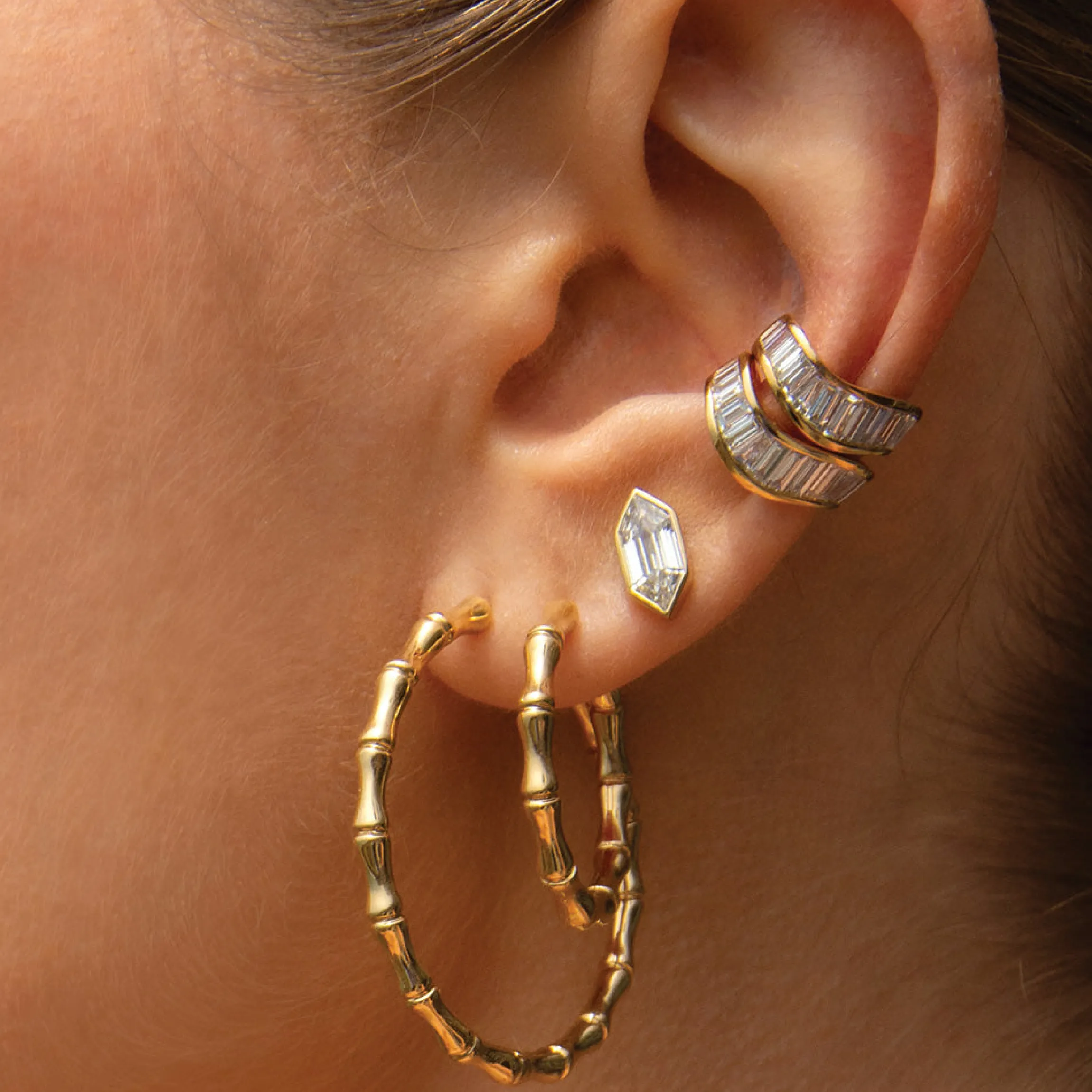 Sale BAGUETTE WAVE EAR CUFF Ear Cuffs