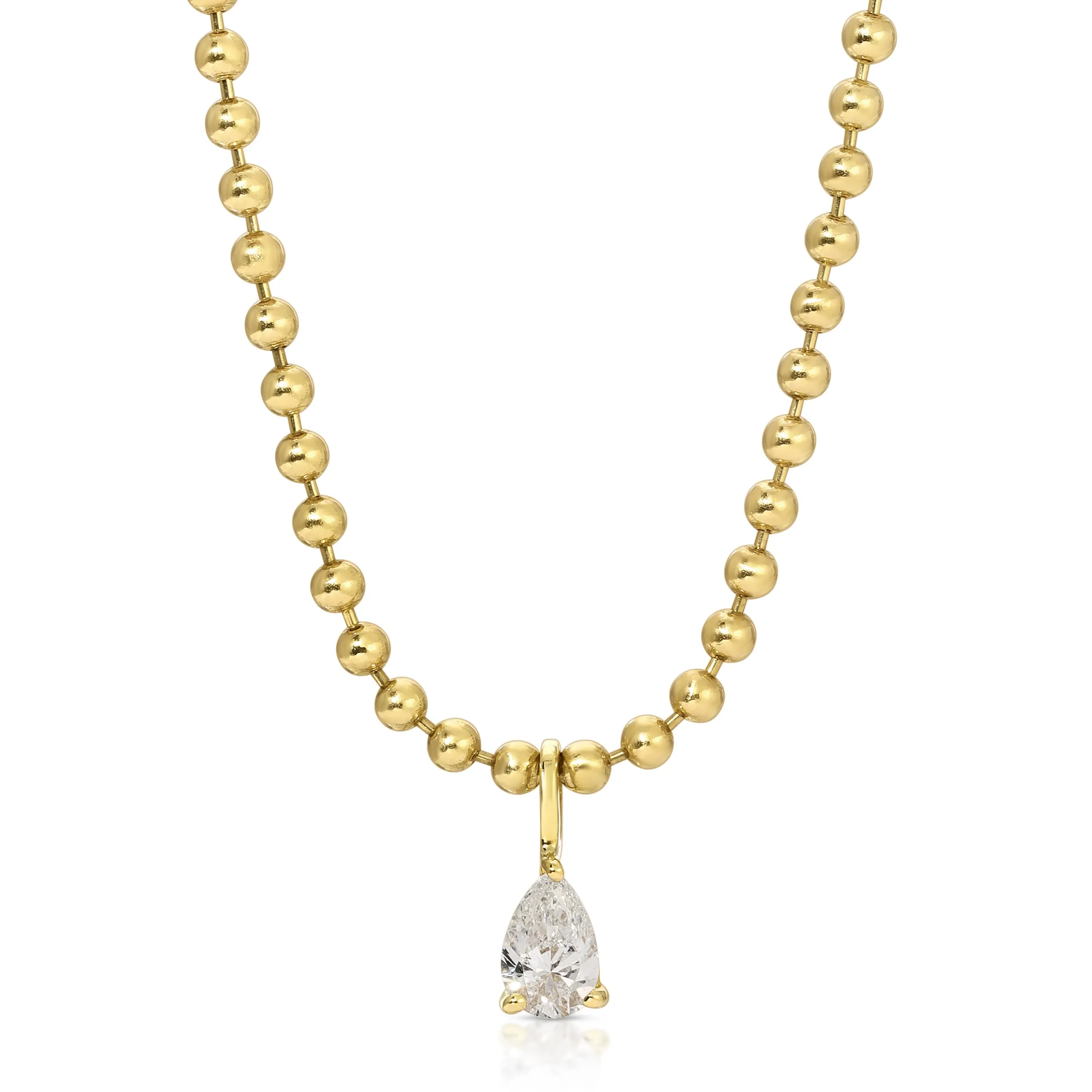 Online BALL CHAIN NECKLACE WITH PEAR DIAMOND PENDANT Pendants
