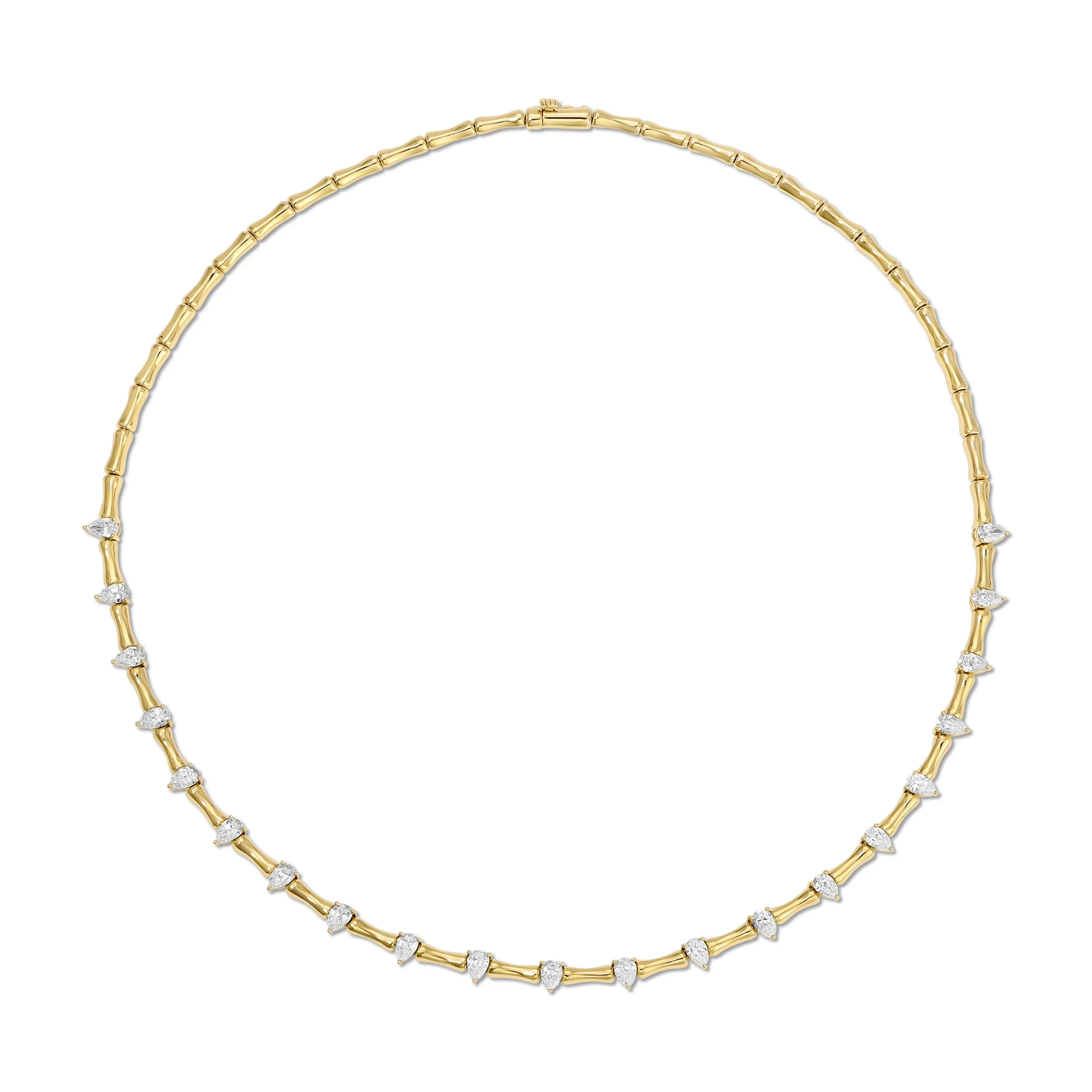 New BAMBOO CHOKER WITH PEAR DIAMONDS Chokers