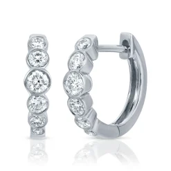 Online BEVERLY ROUND BEZELED DIAMOND HUGGIES Huggies