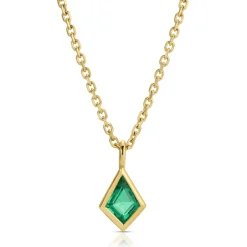 Best BEZEL COLOMBIAN EMERALD KITE PENDANT One Of A Kind