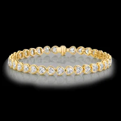 Shop BEZELED HEART DIAMOND TENNIS BRACELET Diamond Link