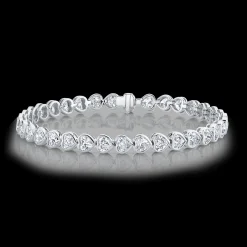 Shop BEZELED HEART DIAMOND TENNIS BRACELET Diamond Link
