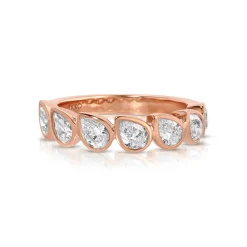 Hot BEZELED PEAR DIAMOND DEMI-ETERNITY BAND Eternity
