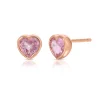 Discount BEZELED PINK SAPPHIRE HEART STUDS One Of A Kind