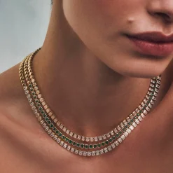 Cheap BEZELED RADIANT CUT DIAMOND CHOKER Chokers