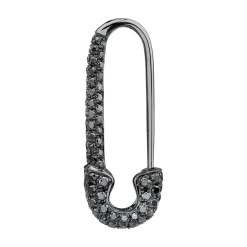 Outlet BLACK DIAMOND AND BLACK GOLD SAFETY PIN EARRING Safety Pins & Clips