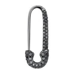 Outlet BLACK DIAMOND AND BLACK GOLD SAFETY PIN EARRING Safety Pins & Clips