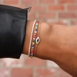 Outlet BLUE SAPPHIRE EVIL EYE CHAIN BRACELET Chain Link