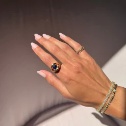 Fashion BLUE SAPPHIRE EYE RING One Of A Kind