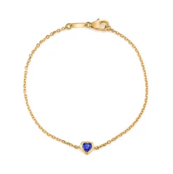 Best Sale BLUE SAPPHIRE HEART CHAIN BRACELET Chain Link