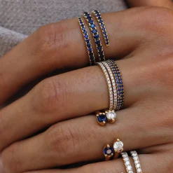 Cheap BLUE SAPPHIRE ORBIT RING Stacking|Orbit
