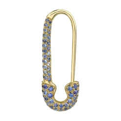 Fashion BLUE SAPPHIRE SAFETY PIN EARRING Safety Pins & Clips