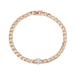 Cheap CHAIN BRACELET WITH PEAR DIAMOND CENTER Chain Link