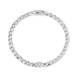 Fashion CHAIN BRACELET WITH ROUND DIAMOND CENTER Chain Link