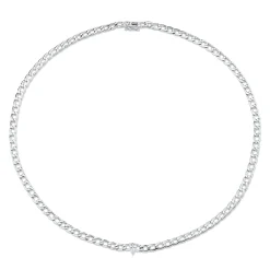 Cheap CHAIN LINK CHOKER WITH PEAR DIAMOND CENTER Chokers