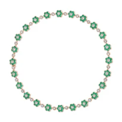 Best COLOMBIAN EMERALD AND DIAMOND FLORA CHOKER Chokers