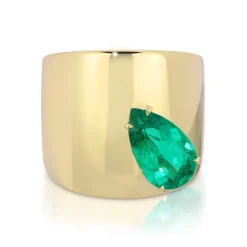 Best COLOMBIAN PEAR EMERALD GALAXY RING One Of A Kind