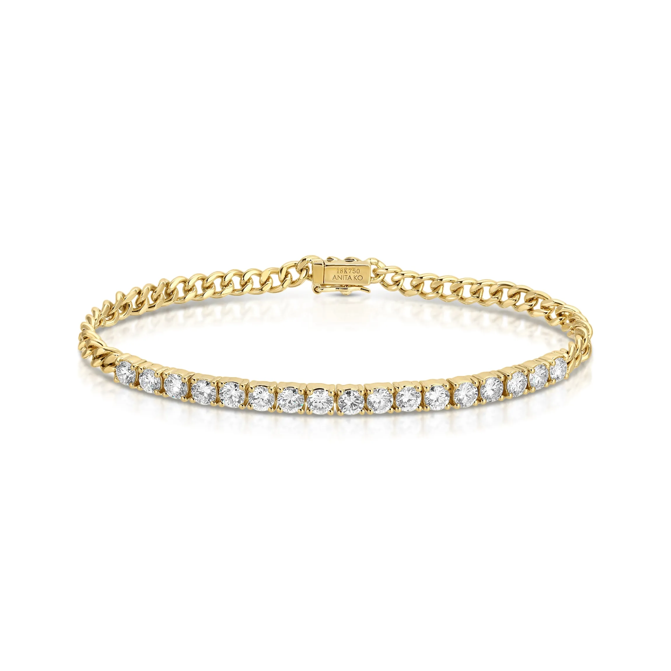 Cheap CUBAN LINK AND DIAMOND LINE BRACELET Chain Link