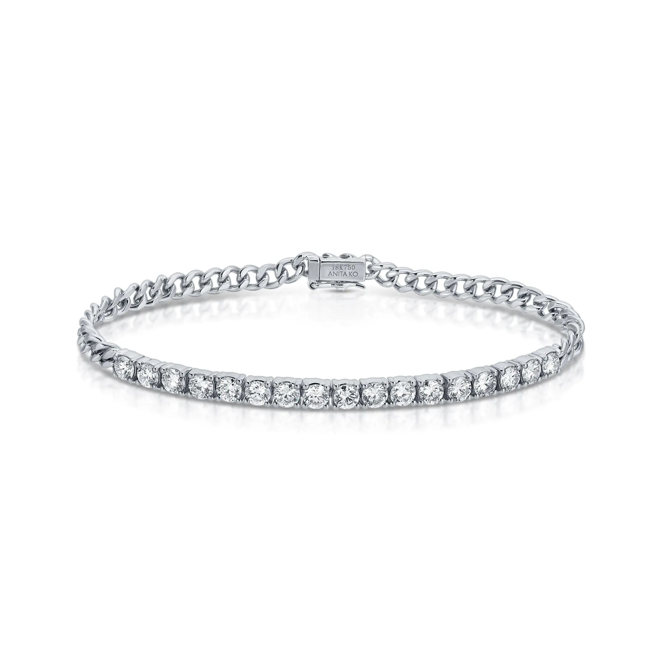 Cheap CUBAN LINK AND DIAMOND LINE BRACELET Chain Link