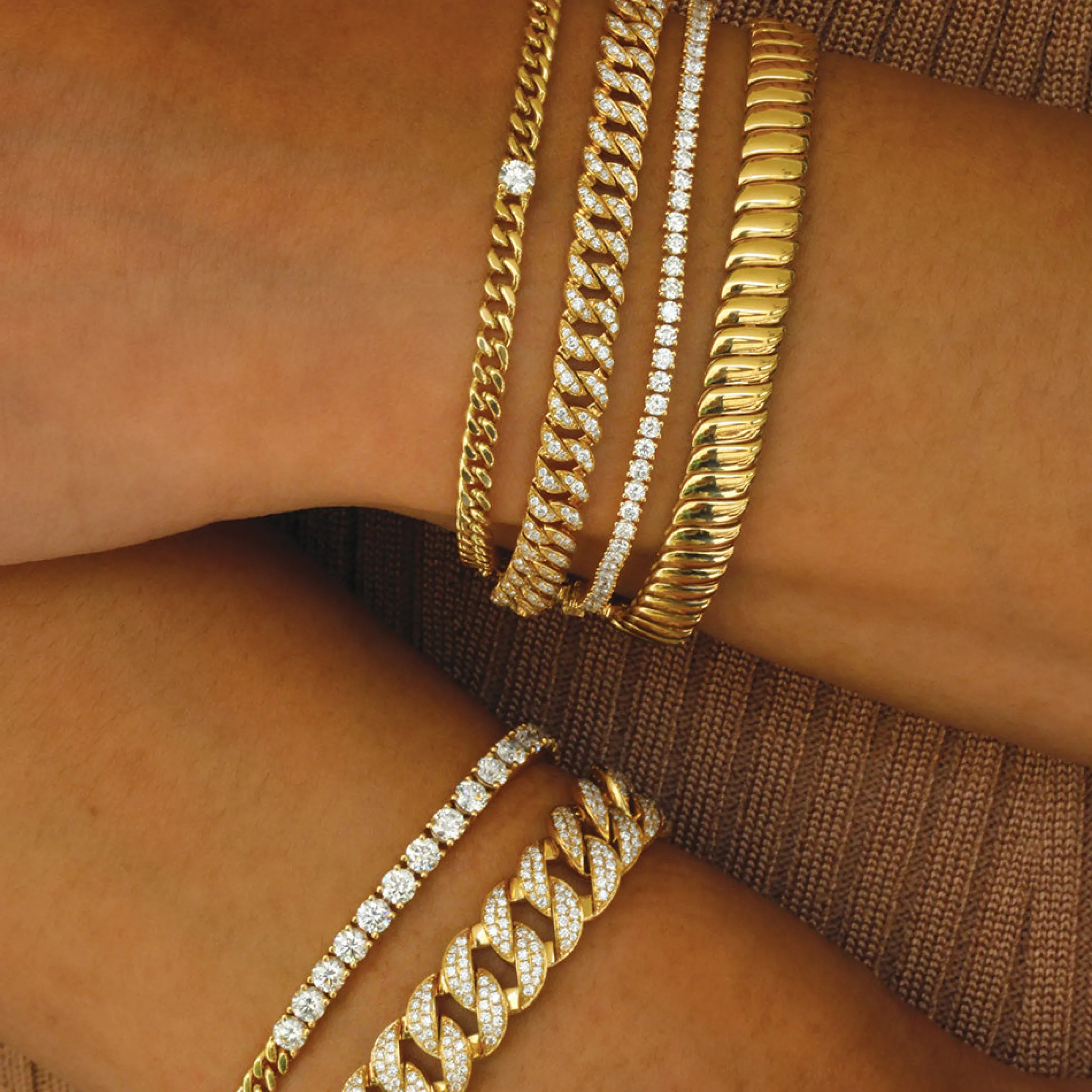 Cheap CUBAN LINK AND DIAMOND LINE BRACELET Chain Link