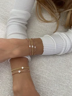 Fashion CUBAN LINK BRACELET WITH BAGUETTE DIAMOND CENTER .50 Chain Link