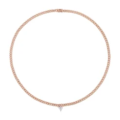 Outlet CUBAN LINK NECKLACE WITH TRILLION DIAMOND CENTER One Of A Kind