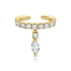 Online DAPHNE EAR CUFF WITH MARQUISE DIAMOND DROP Ear Cuffs