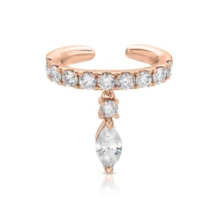 Online DAPHNE EAR CUFF WITH MARQUISE DIAMOND DROP Ear Cuffs