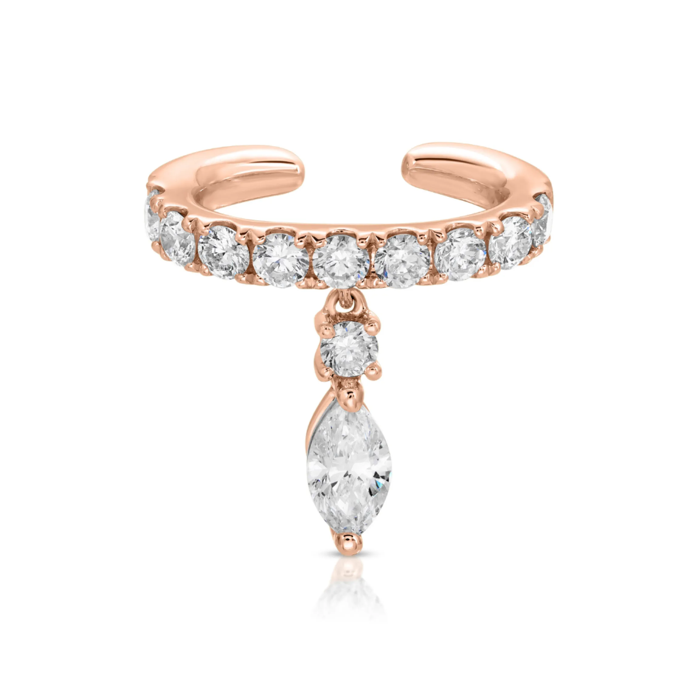Online DAPHNE EAR CUFF WITH MARQUISE DIAMOND DROP Ear Cuffs