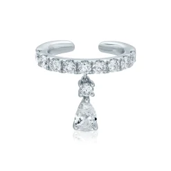 Fashion DAPHNE EAR CUFF WITH PEAR DIAMOND DROP Ear Cuffs