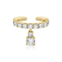 Discount DAPHNE EAR CUFF WITH ROUND DIAMOND DROP Ear Cuffs