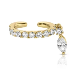 Best DELILAH EAR CUFF WITH MARQUISE DIAMOND DROP Ear Cuffs