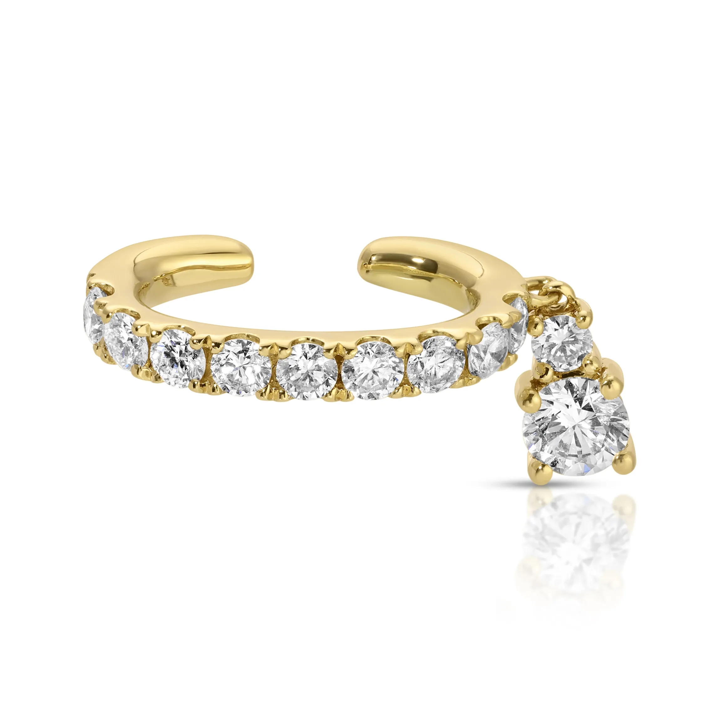 Best Sale DELILAH EAR CUFF WITH ROUND DIAMOND DROP Ear Cuffs