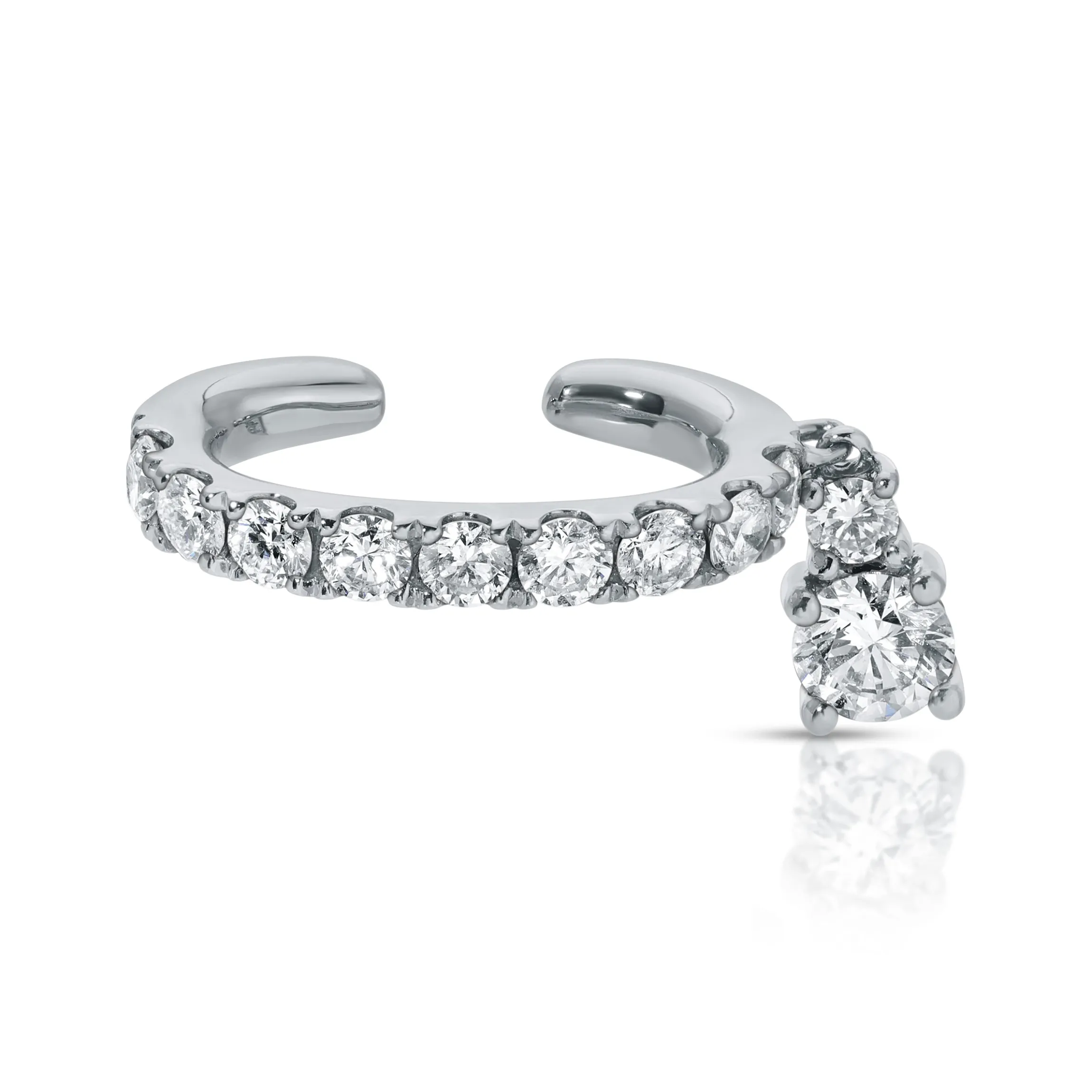 Best Sale DELILAH EAR CUFF WITH ROUND DIAMOND DROP Ear Cuffs