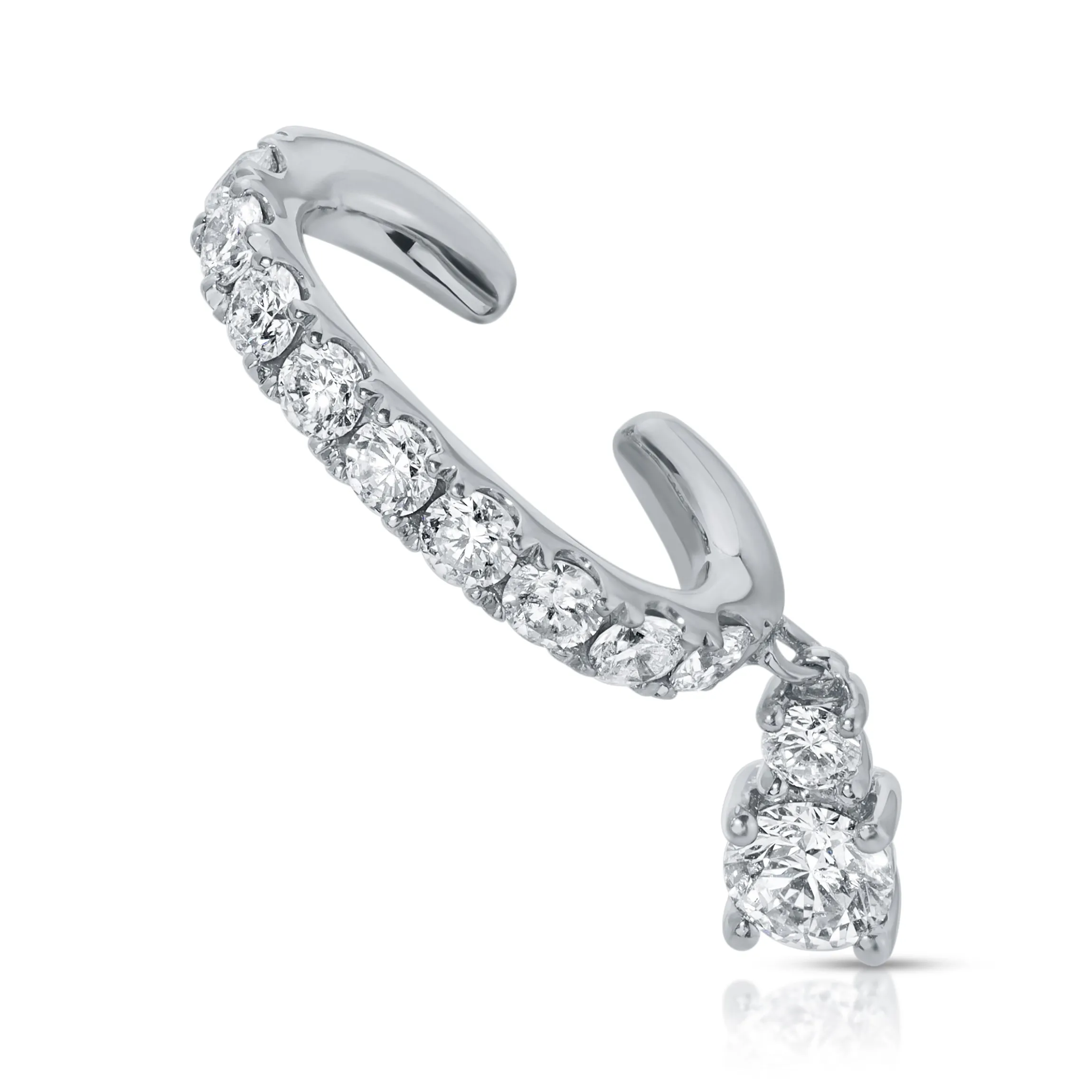 Best Sale DELILAH EAR CUFF WITH ROUND DIAMOND DROP Ear Cuffs