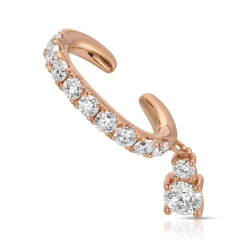 Best Sale DELILAH EAR CUFF WITH ROUND DIAMOND DROP Ear Cuffs