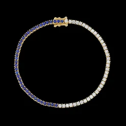 Shop DIAMOND AND BLUE SAPPHIRE HEPBURN BRACELET Diamond Link