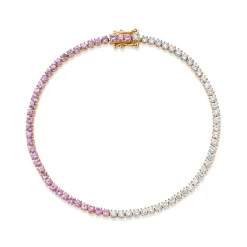 Best Sale DIAMOND AND PINK SAPPHIRE HEPBURN BRACELET Diamond Link