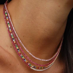 Cheap DIAMOND AND RUBY HEPBURN CHOKER 16 Chokers