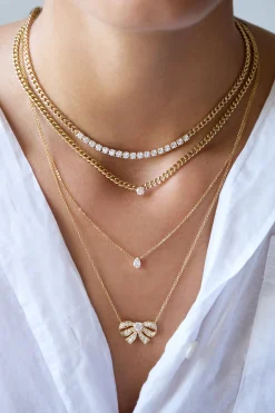 Best Sale DIAMOND BOW NECKLACE Pendants