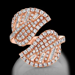 Best Sale DIAMOND CLUSTER LEAF RING Leaf